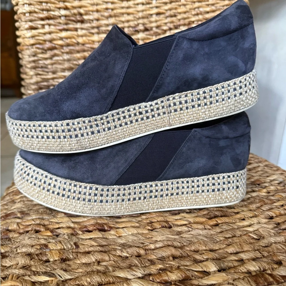 Women’s Vionic Wilden Black Suede Slip-On Platform Espadrille Loafers